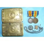 A WWI pair of medals awarded to M34820 C B Rea ACT ERA 4 RN: British War and Victory medals, two