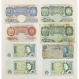 A Bank of England Peppiatt blue £1 note D58D 292950, a Beale £1 note X77C 149265 (two pin holes),