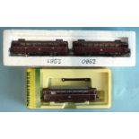 Minitrix, N gauge, a DB 3-car diesel multiple unit, 2981, boxed, 2980, 2981 in associated box, (3).