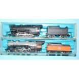 Rivarossi, N gauge, 0-8-0 Indiana Harbour BRR locomotive and tender, RN102 and 4-6-2 Chippewa