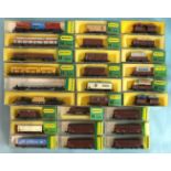 Minitrix, N gauge, a quantity of Continental and US freight stock, boxed, (27).