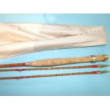 A Hardy's split-cane two-piece fly rod "The Featherweight Regal" no.246936, 7' 6", with spare tip,