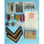 A group of four WWII medals awarded to Szczepan Przysiecki: 1939-45 Star, Atlantic Star with