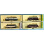 Minitrix, N gauge, four diesel DB locomotives 2079, 2953, 12952 (x2), all boxed, (4).