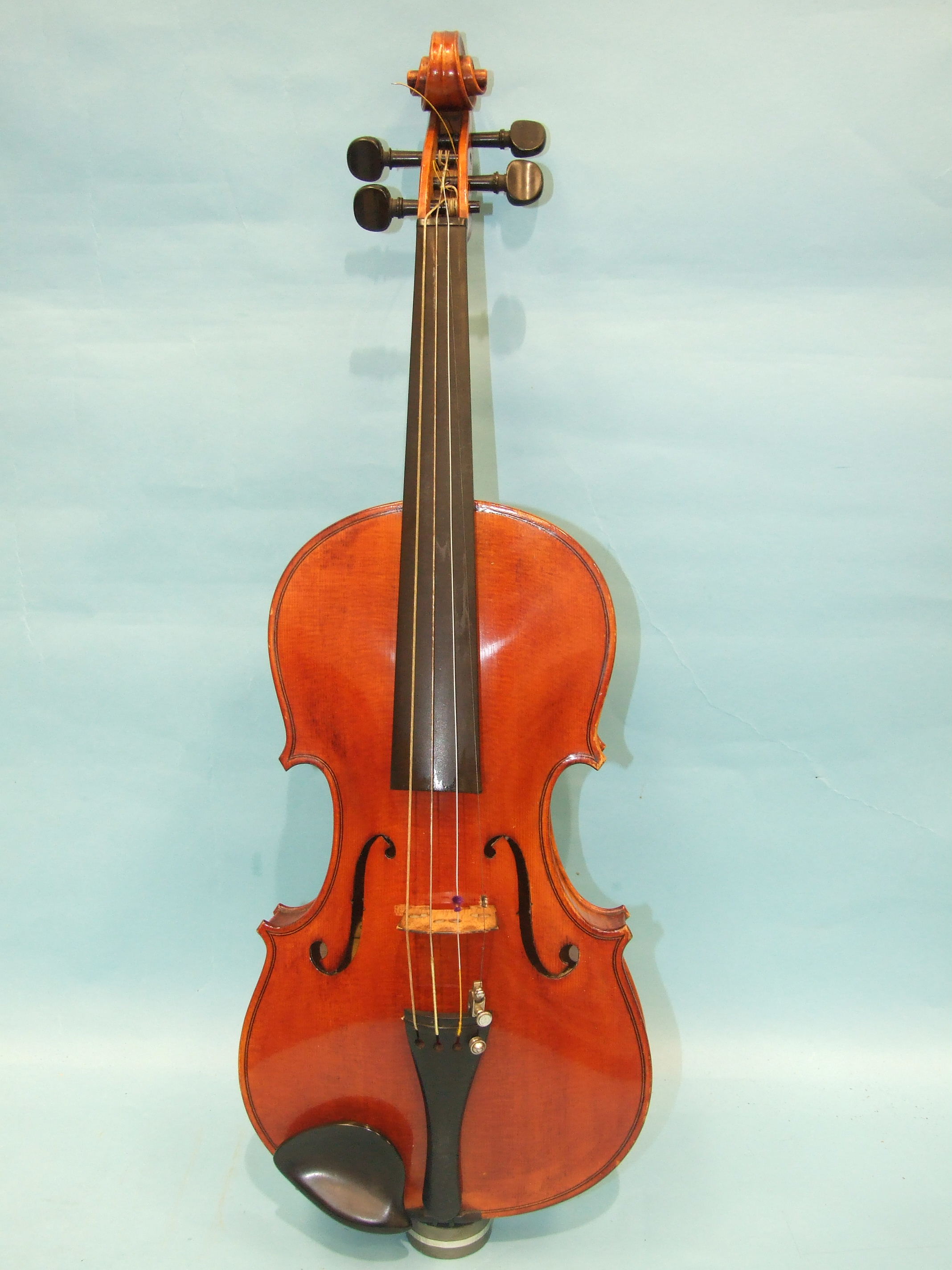 A violin by William Samuel Day, Plymouth, labelled "W S Day, Plymouth Faciebat Anno 1925", with - Image 2 of 8