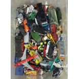 A large collection of playworn diecast models.