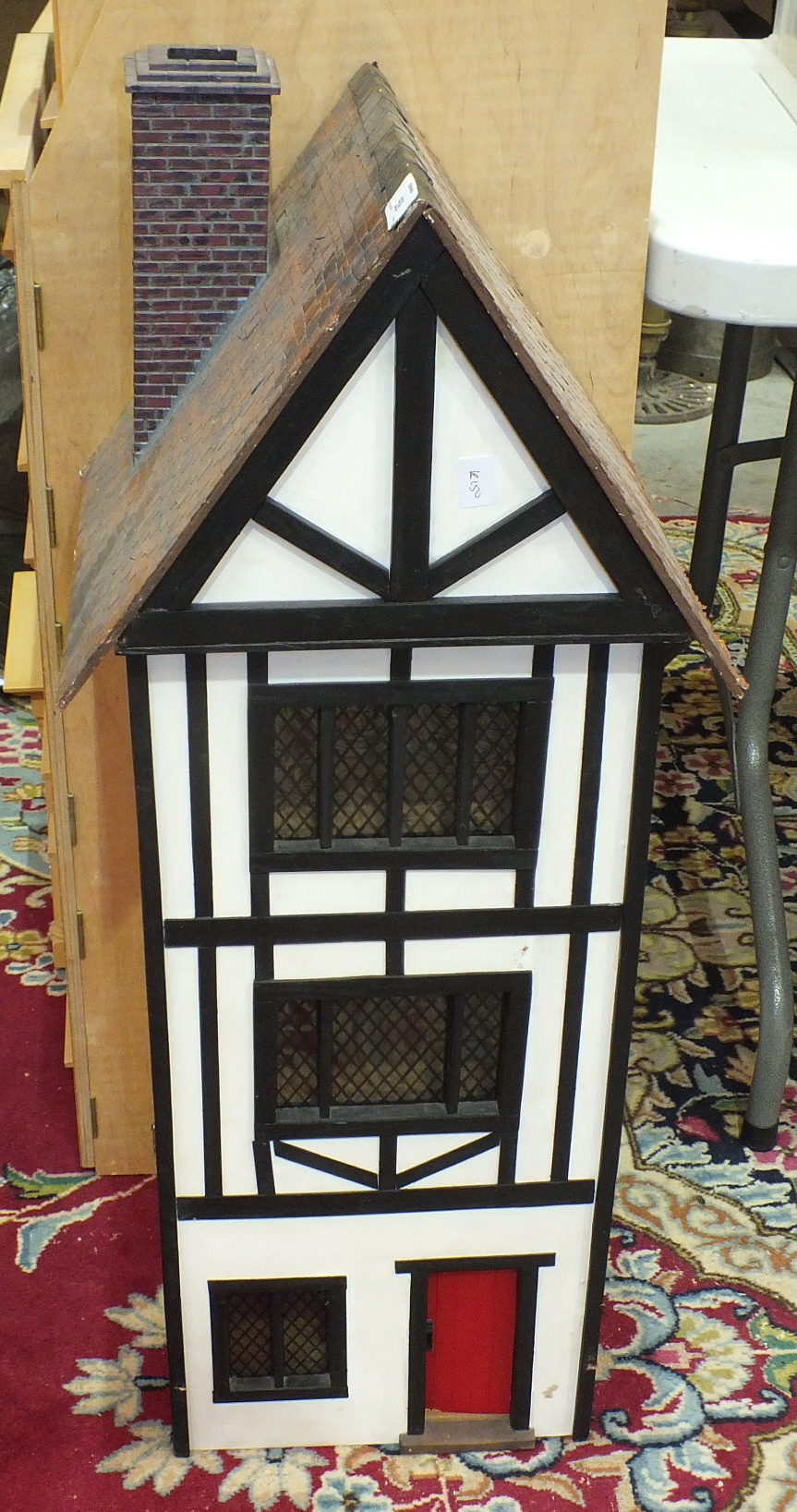 A modern kit-built wooden doll's house, 76cm wide, 98cm high, 39cm deep, one other smaller doll's - Image 2 of 3