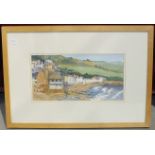 J Bailey, 'April afternoon at Kingsand', signed watercolour, dated '99, 19 x 37cm, Barbican