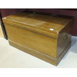 An Edwardian grained pine chest, 90cm wide.