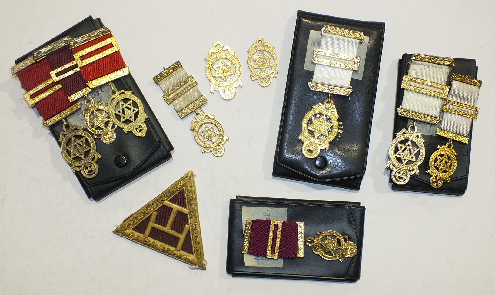 A collection of six gilt metal HRA Companion jewels and four Principal's jewels, (10).