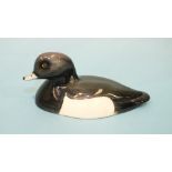 A Beswick 'Tufted Duck', printed mark and 'Approved by Peter Scott' beneath, 8cm.