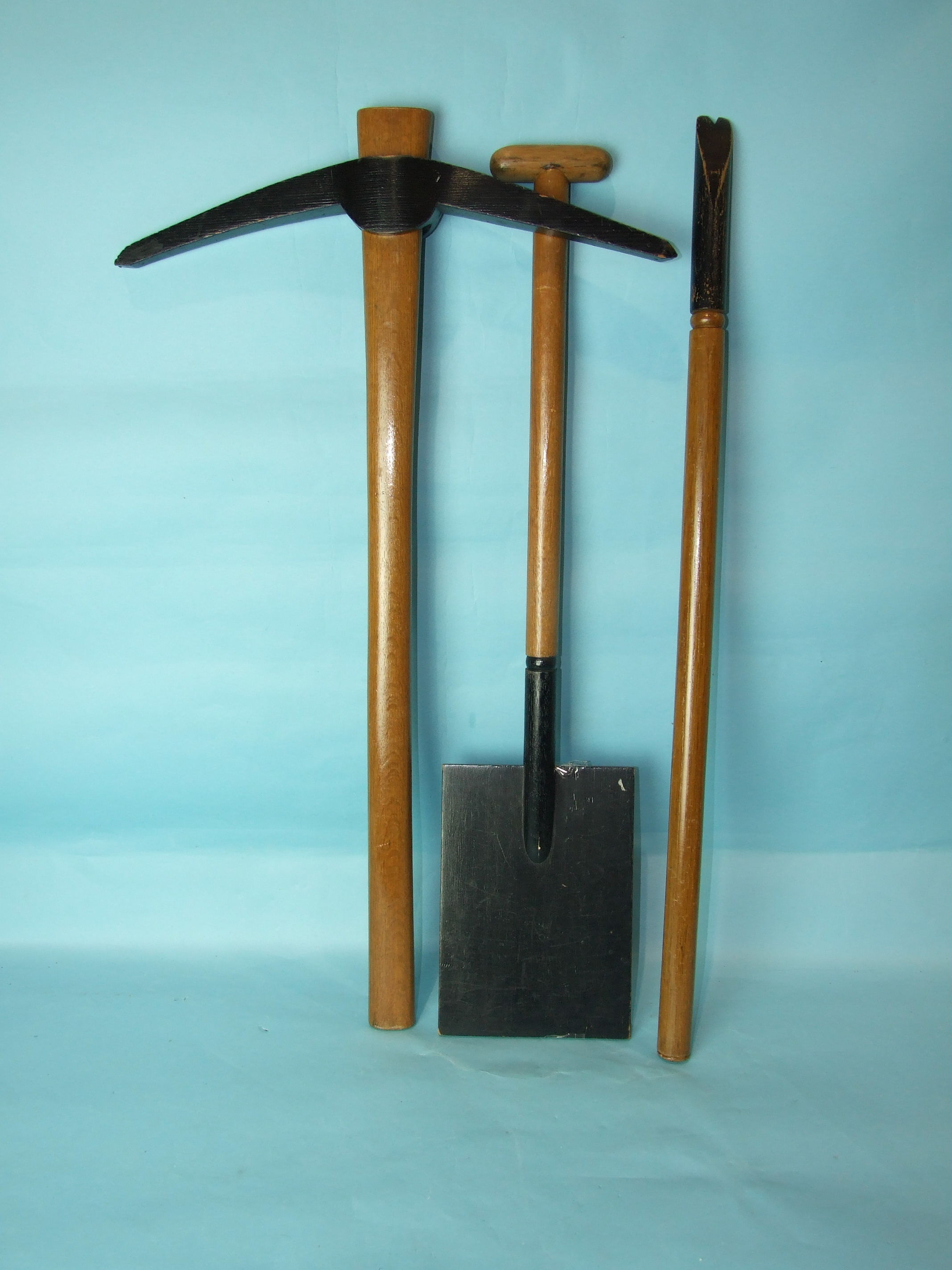 A set of Masonic HRA implements of labour, of painted and turned wood. - Image 2 of 2