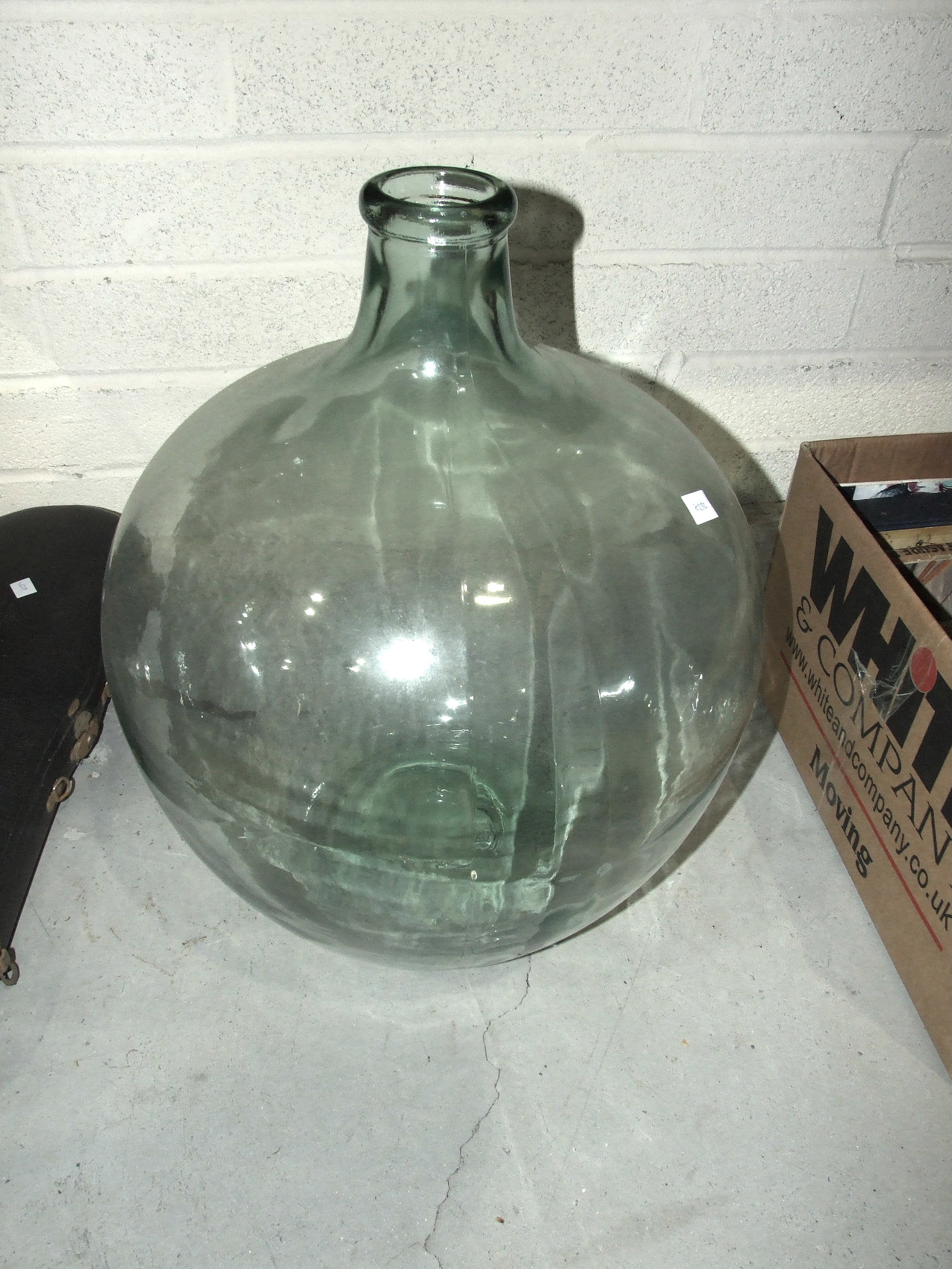 Four mid-20th century glass light shades and a glass carboy. - Image 2 of 2