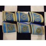 A set of ladies Masons Master and Wardens cuffs with Golden Hind lodge No.8 roundels and an older