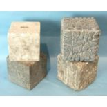 A set of stone ashlars, 11.5cm and a set of marble ashlars, 10cm, (2).