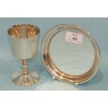 A Rose Croix Third Point plated goblet and silver-mounted mirrored plate, The Sovereign Chapter of