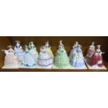 A collection of twelve Royal Worcester 'The Fashionable Victorians' figurines, all with