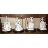 A set of four limited edition Royal Worcester figurines from the 'The Graceful Arts' collection: