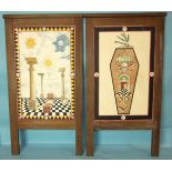 A set of three Masonic tracing boards painted in watercolours, 51 x 33cm, in oak frames, (3).