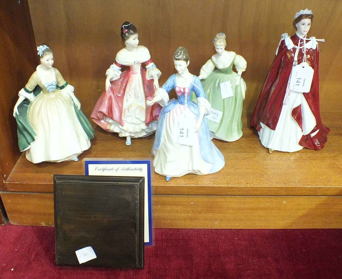 A Royal Worcester figure 'In Celebration of The Queen's 80th Birthday 2006', (boxed) and four