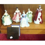 A Royal Worcester figure 'In Celebration of The Queen's 80th Birthday 2006', (boxed) and four