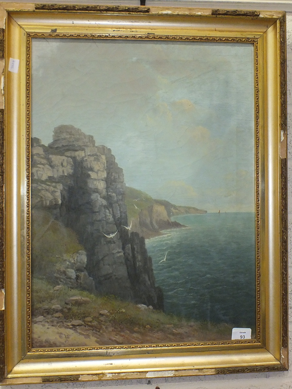 Albert Scheth, 'Kynance Cove, Cornwall', indistinctly-signed oil on canvas, 25 x 44cm, Allam, ' - Image 2 of 3