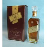 Johnnie Walker Aged 21 Years Finest Scotch Whisky, bottle no. A044696, 43%, 70cl, in decanter-