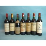 Chateau Talbot 1989, one bottle and six other bottles, various, (7).