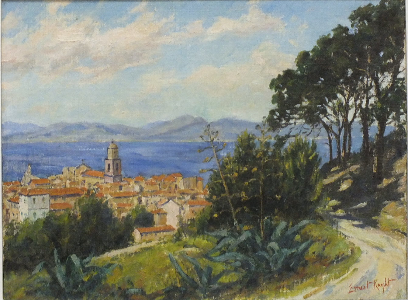 •Ernest Knight ST TROPEZ Signed oil on canvas, 44.5 x 60cm, inscribed verso.