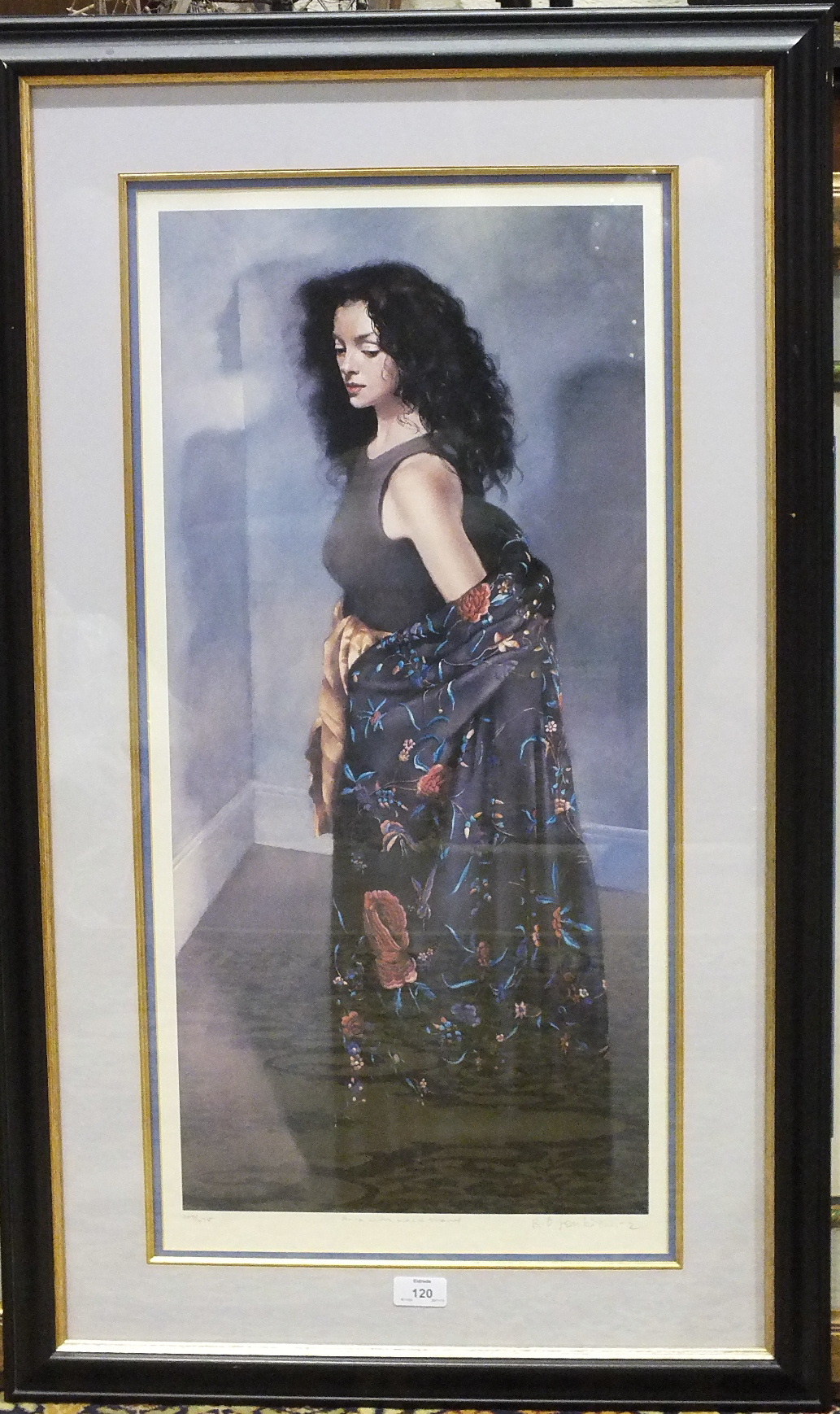 •After R O Lenkiewicz (1941-2002), 'Anna with Black Shawl', a framed limited-edition print, no.209/