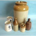 A stoneware bottle stamped "Marsland & Law", 20cm high, another bulbous-shaped stoneware bottle,