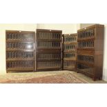 Three Globe Wernicke 'Classic' mahogany four-section mahogany bookcases fitted with single diamond