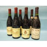 Chateau Fortia 1995, three bottles, Chateau Cigale 1995, one bottle and Vieux-Telegraphe 1995, two