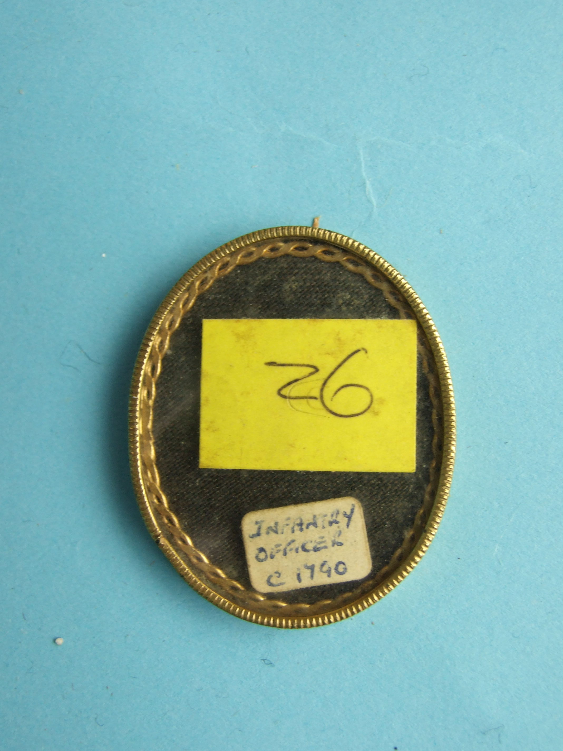 18th/19th century English School, a miniature portrait of an Infantry Officer in uniform, with - Image 3 of 4