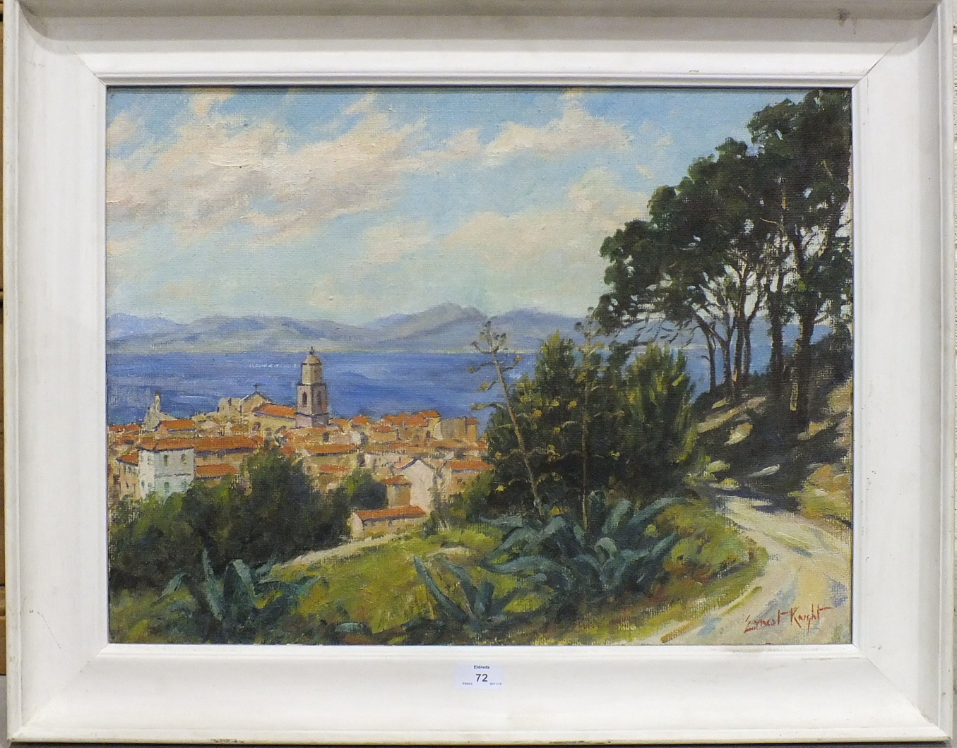 •Ernest Knight ST TROPEZ Signed oil on canvas, 44.5 x 60cm, inscribed verso. - Image 2 of 2