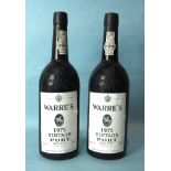 Warres 1975 Vintage Port, two bottles.