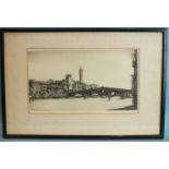 •After Sir Henry Rushbury (1889-1968), 'Verona (Final state)', a framed etching, signed in pencil