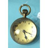 An early-20th century French brass frame desk clock of glass ball form, with gilt dial marked '