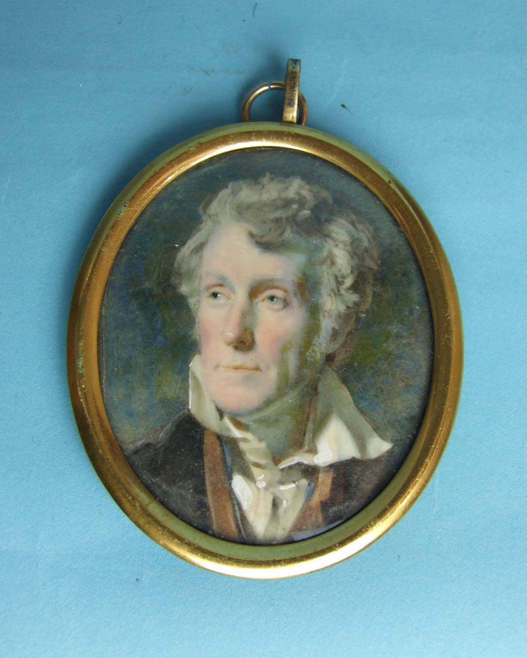 19th century English School, a miniature on card portrait of a gentleman, believed to be Alexander