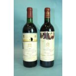 Chateau Mouton Rothschild 1983 Premier Grand Cru Classé Bordeaux, one bottle and another of 1992