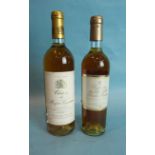 Chateau de Rayne Vigneau Sauternes 1er Cru Classé 1997, one bottle and another dessert wine,