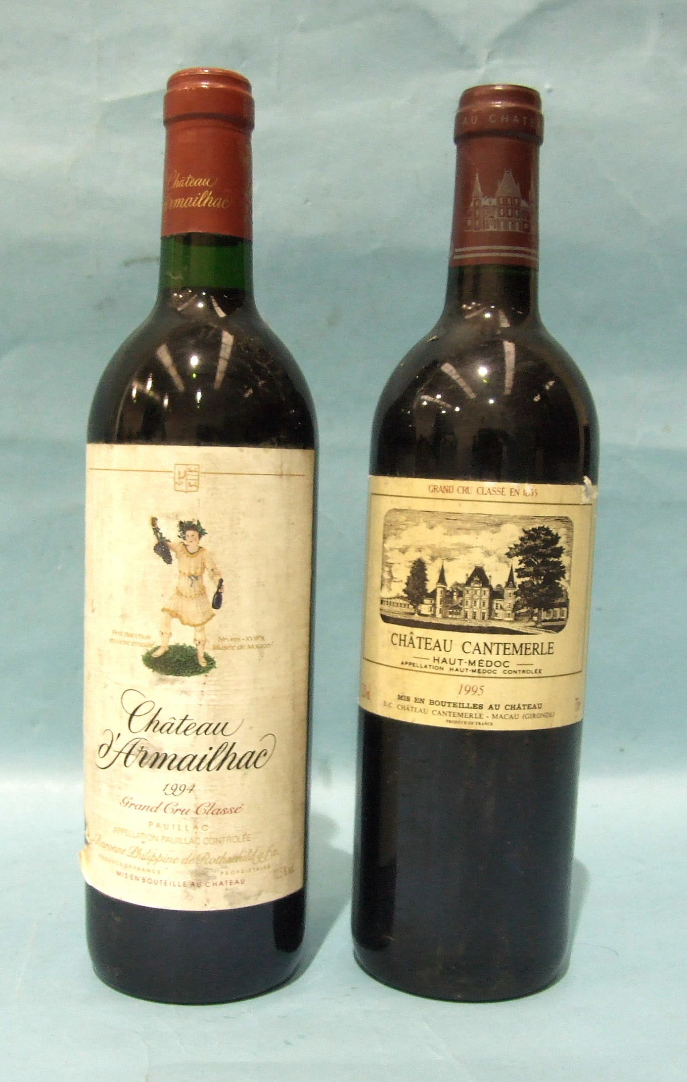 Chateau Cantemerle 1995, one bottle and Chateau Armaillac 1994, one bottle, (2).