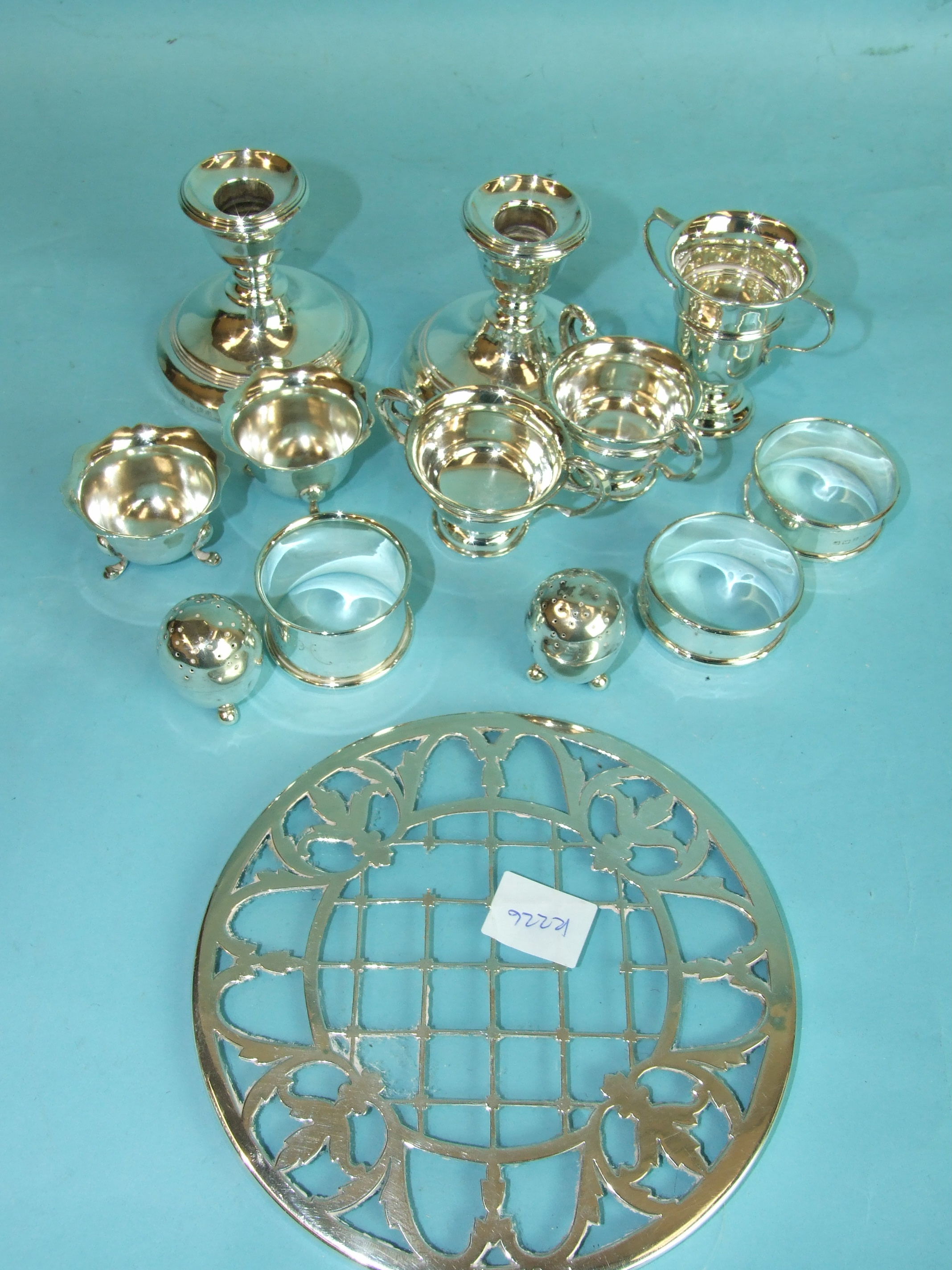 Three miniature two-handled trophy cups, various modern condiments and other small items, - Image 2 of 2