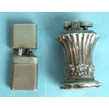 A silver "The Howitt Lighter", with engine-turned decoration, Sheffield 1944, 6cm and a Ronson "
