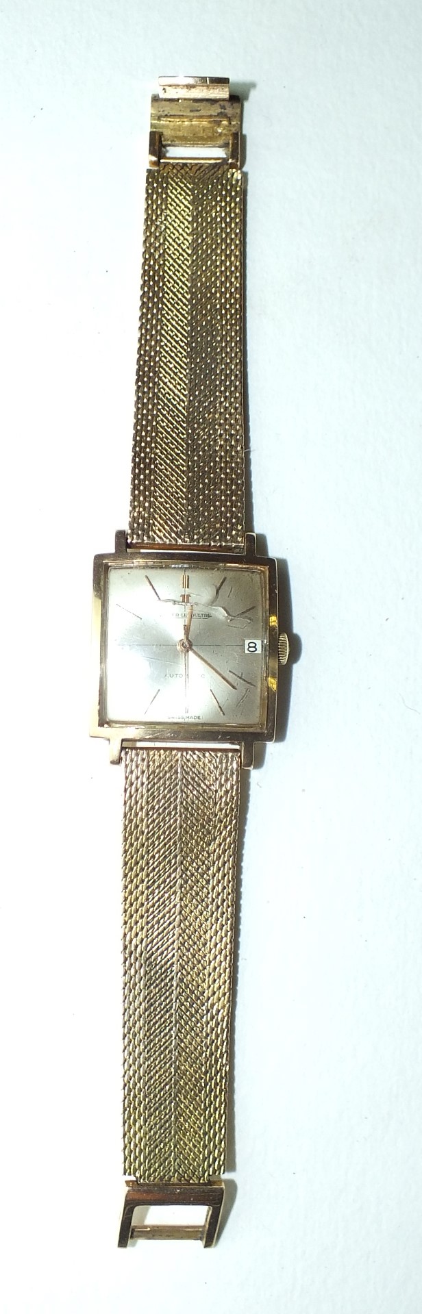 Jaeger LeCoultre, a gentleman's square-faced automatic wrist watch, the silvered dial with baton - Image 3 of 5
