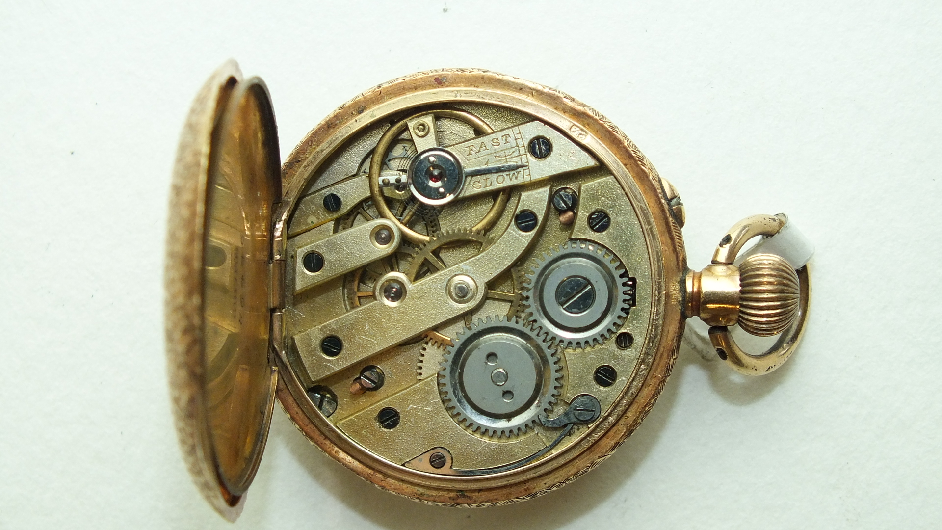 A Continental ladies 14k gold open-face keyless pocket watch, the white enamel dial with Arabic - Image 3 of 3