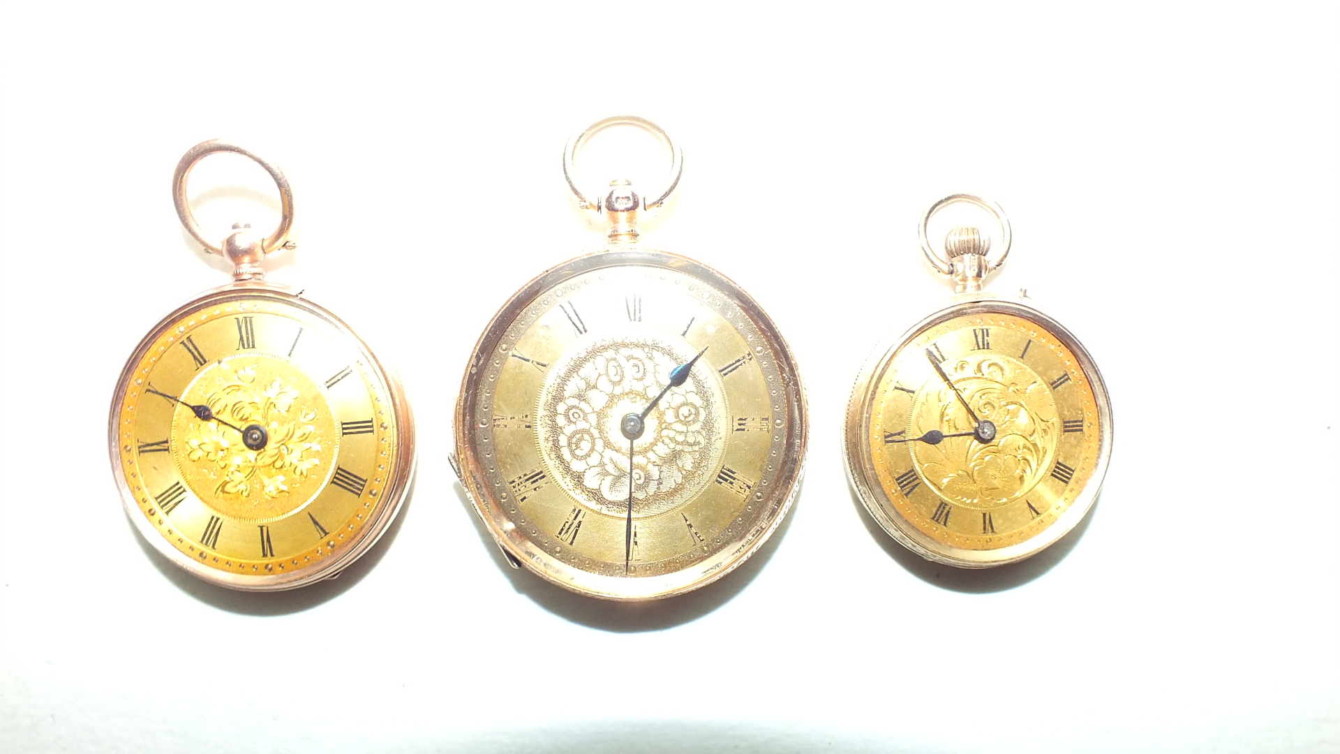 A ladies Continental 14k-gold-cased open-face key-wind pocket watch, a smaller 9k-cased watch and - Image 2 of 3