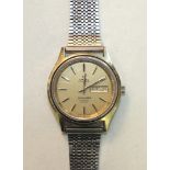 Omega, Seamaster Cosmic 2000 automatic gold-plated gentleman's wrist watch, the circular champagne