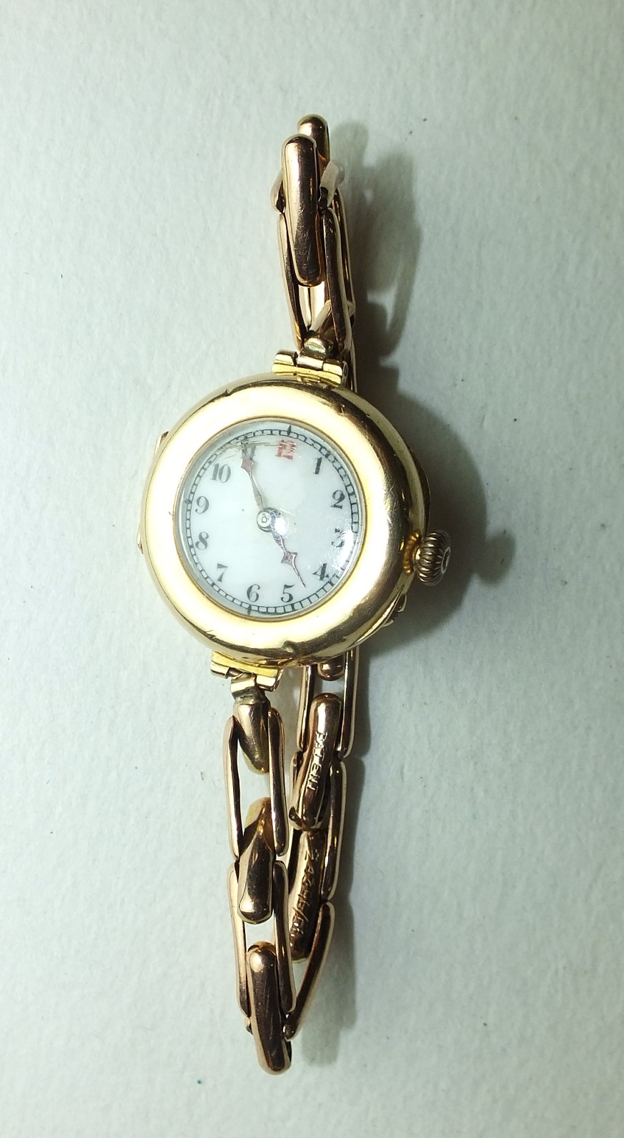 A ladies 15ct-gold-cased wrist watch on 9ct gold sprung bracelet, gross weight 20.5g. - Image 2 of 3