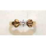 A solitaire diamond ring claw-set a brilliant-cut diamond of approximately 0.3ct, in 9ct gold mount,